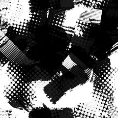 Seamless monochrome vector grunge background.