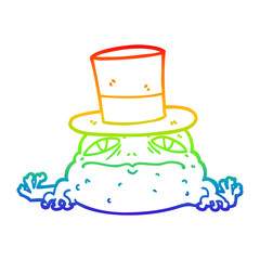 rainbow gradient line drawing cartoon rich toad