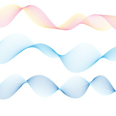 Fine vector blue wave isolate on white background