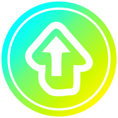 direction arrow circular in cold gradient spectrum