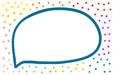 Hand drawn abstract speech bubble colorful dots vector illustration minimalism