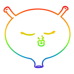 rainbow gradient line drawing cartoon bladder