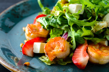 seafood salad with berry fruits