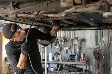 Car repair, car mechanic, knot diagnostics.