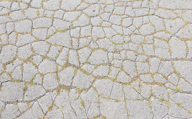 The top view on a cobblestone road.