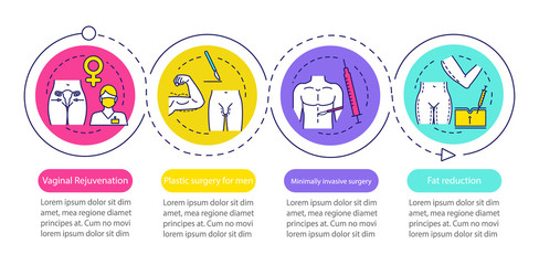 Plastic surgery center service vector infographic template