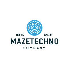 Maze logo design vector.