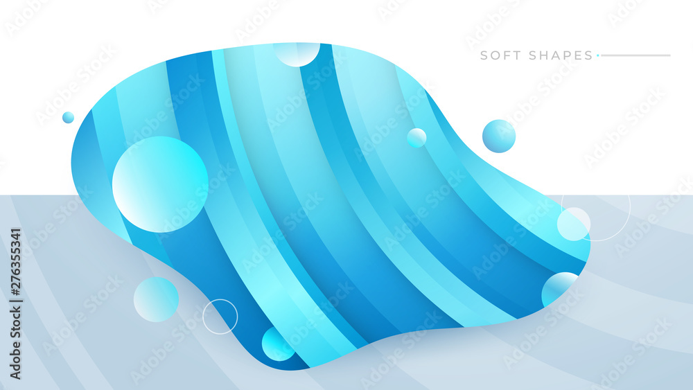 Wall mural flat liquid color abstract geometric shape. fluid gradient elements for minimal banner, logo, social