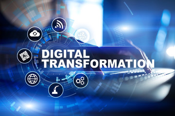 Digital transformation, Concept of digitization of business processes and modern technology.