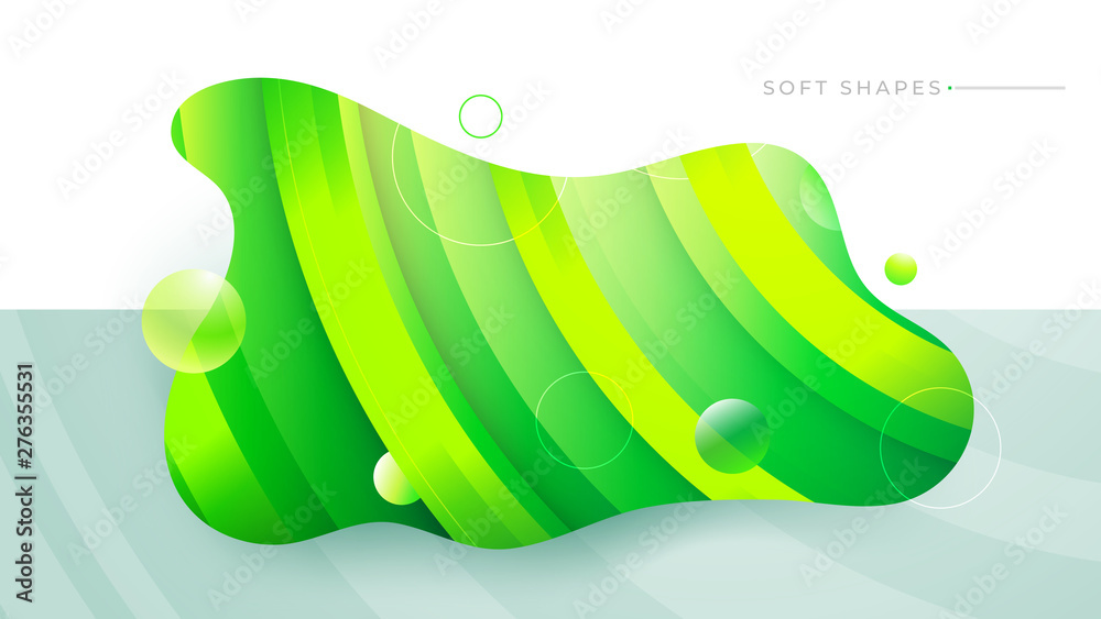Wall mural flat liquid color abstract geometric shape. fluid gradient elements for minimal banner, logo, social