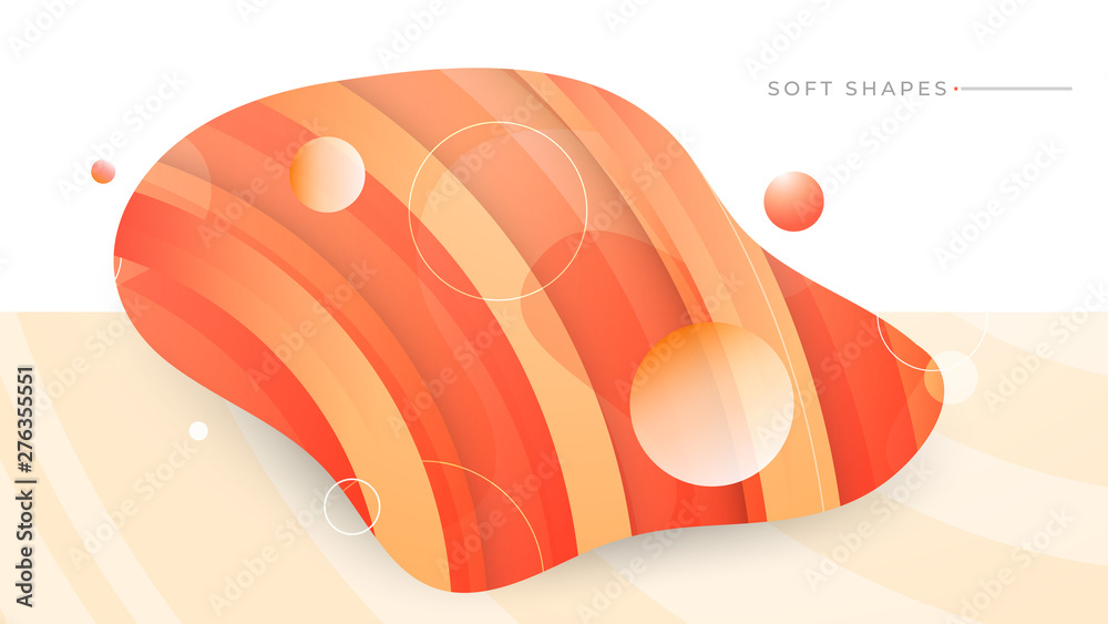 Wall mural flat liquid color abstract geometric shape. fluid gradient elements for minimal banner, logo, social