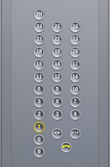 Elevator buttons, 3D rendering