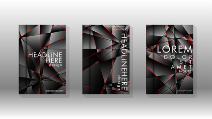 The background of the cover design pattern. Red triangle line. Vector front page font