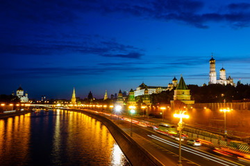 Fototapeta na wymiar Moscow Kremlin after sunset