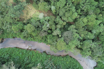 A Beautiful bird eye view of a river