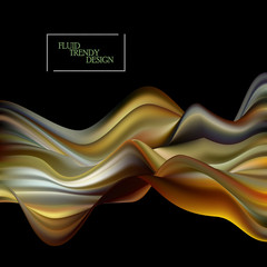 Wave Liquid. Abstract Background with Fluid Shapes. Trendy Vector Illustration EPS10 for Your Design.