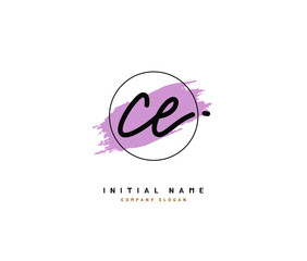 C E CE Beauty vector initial logo, handwriting logo of initial signature, wedding, fashion, jewerly, boutique, floral and botanical with creative template for any company or business.