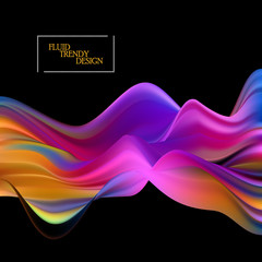 Wave Liquid. Abstract Background with Fluid Shapes. Trendy Vector Illustration EPS10 for Your Design.