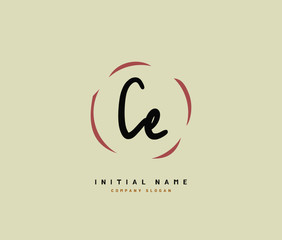 C E CE Beauty vector initial logo, handwriting logo of initial signature, wedding, fashion, jewerly, boutique, floral and botanical with creative template for any company or business.