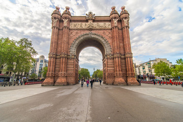 Fototapeta na wymiar Barcelona, Spain - April. 2019: Triumph Arch, Arc de Triomf in Barcelona
