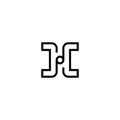 simple monogram letter DC logo template
