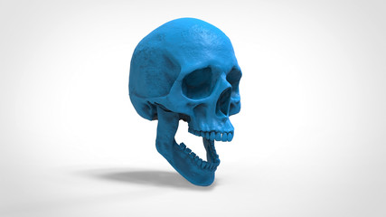 skull 3d printed isolated background