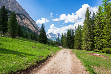 Mountain trail in Val Contrin. Dolomites. Italy.