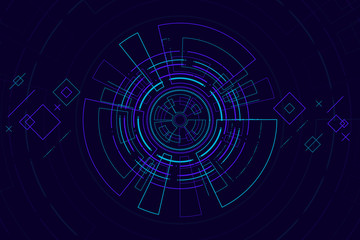 Obraz premium Sci fi futuristic user interface, HUD, Technology abstract background , Vector illustration. 