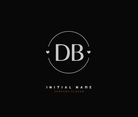 D B DB Beauty vector initial logo, handwriting logo of initial signature, wedding, fashion, jewerly, boutique, floral and botanical with creative template for any company or business.