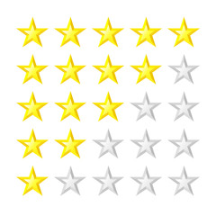 5 star rating icon vector illustration. Isolated badge for website or app. Quality sign, rank facet star symbol, eps10