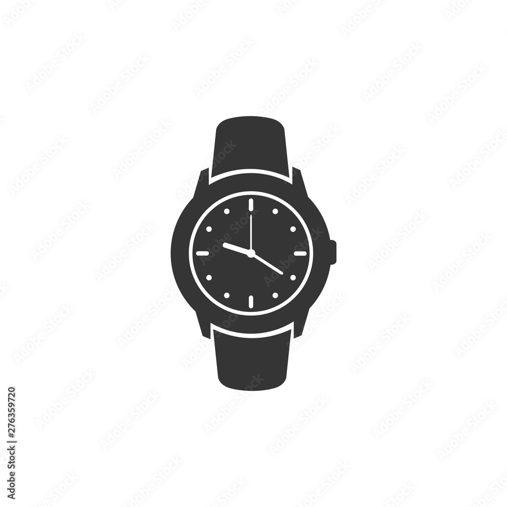 Poster wristwatch icon symbol template black color editable. simple logo vector illustration for graphic an
