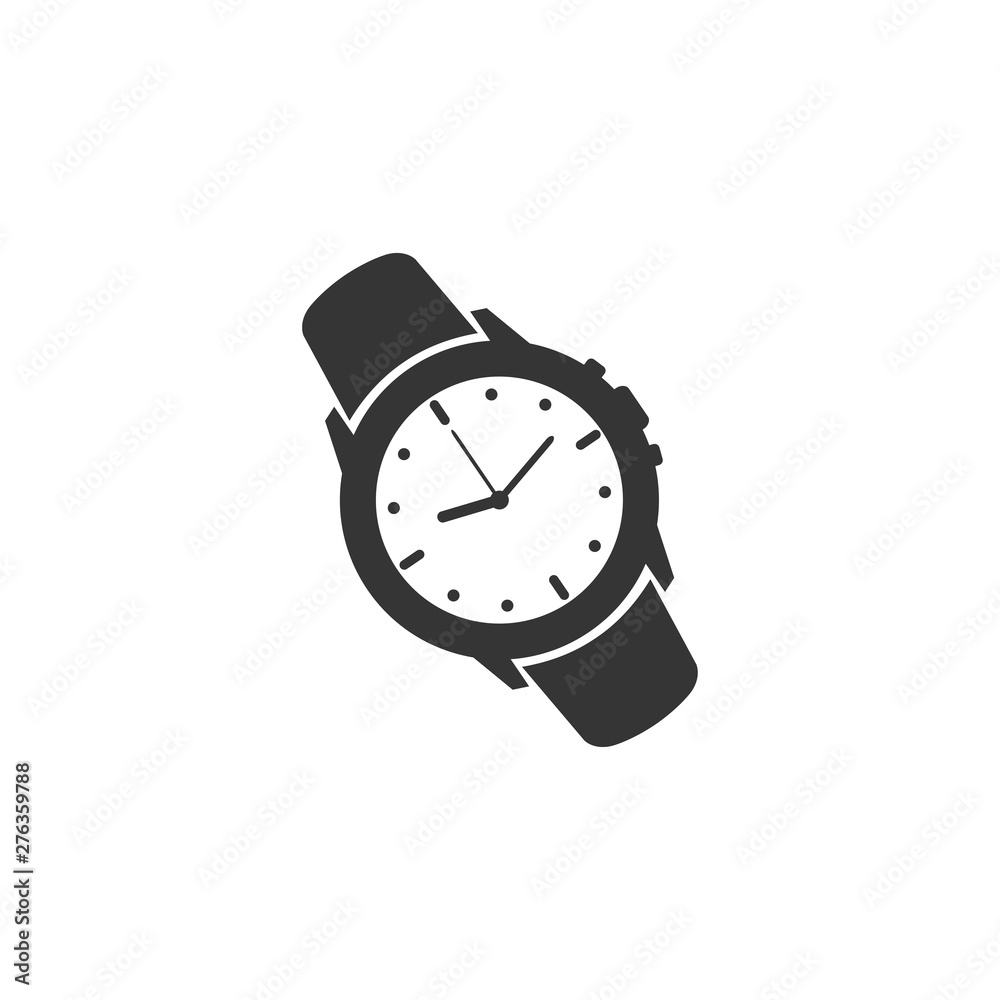 Poster wristwatch icon symbol template black color editable. simple logo vector illustration for graphic an