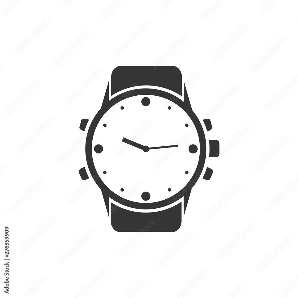 Poster wristwatch icon symbol template black color editable. simple logo vector illustration for graphic an