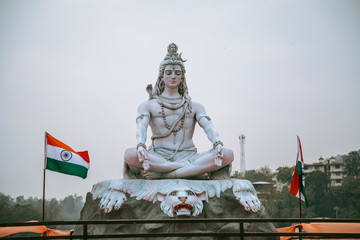 Beautiful Shiva statue in Parmarth Niketan Ashram in Rishikesh, India