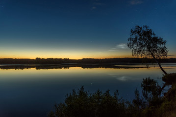 Obraz na płótnie Canvas clouds noctilucent stars lake sky reflection
