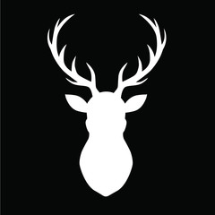Beautiful white deer vector illustration 