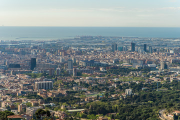 Fototapeta na wymiar Panoramic view of Barcelona from Tibidabo, Spain