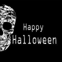  Halloween. Skull on a black background.
