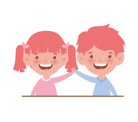 couple baby smiling on white background