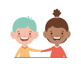 Obraz premium couple baby smiling on white background