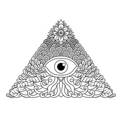 illustration of illuminati vector hand drawing