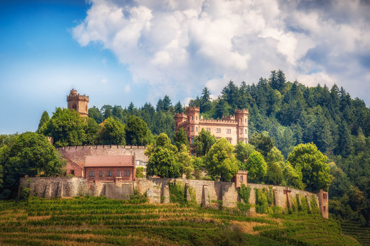 Aussicht auf Schloss Ortenberg in Baden im Kinzigtal