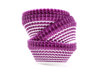 Cupcake cases isolated on white background