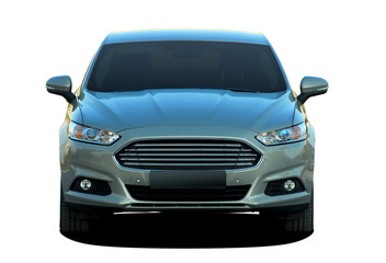 passenger car on white background