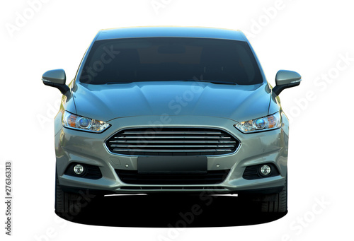 passenger car on white background