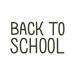 back to school label on white background