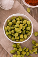 Wasabi coated peanuts.