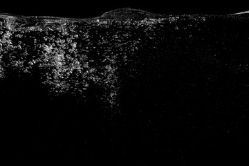 White bubbles under the water background