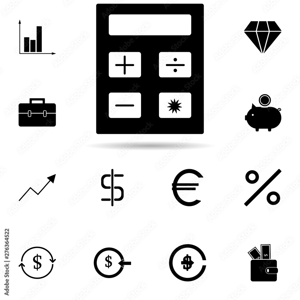 Poster calculator icon. universal set of banking for website design and development, app development