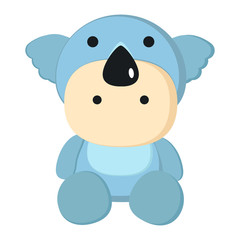 Fototapeta premium Vector illustration of baby in cute Koala costume